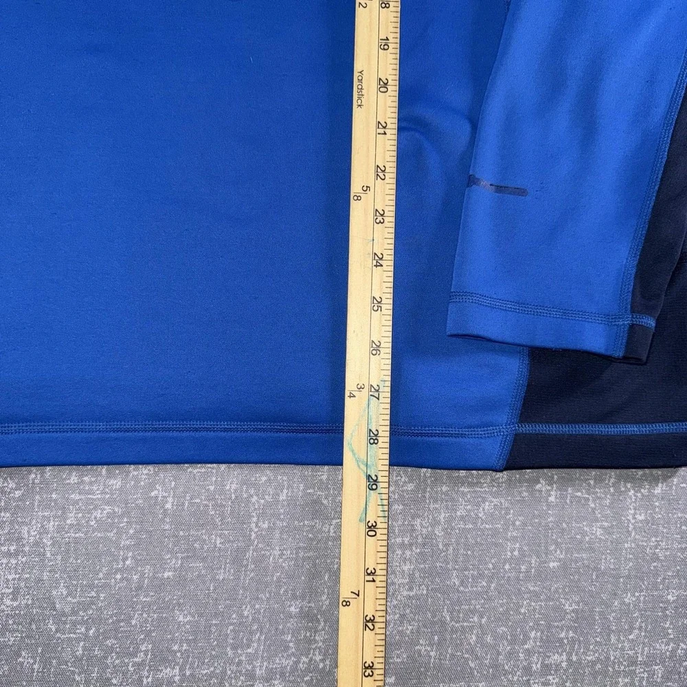 North Face Pullover Mens Large Blue Fleece 1/4 Zip Mock Neck Outdoor Hiking Top